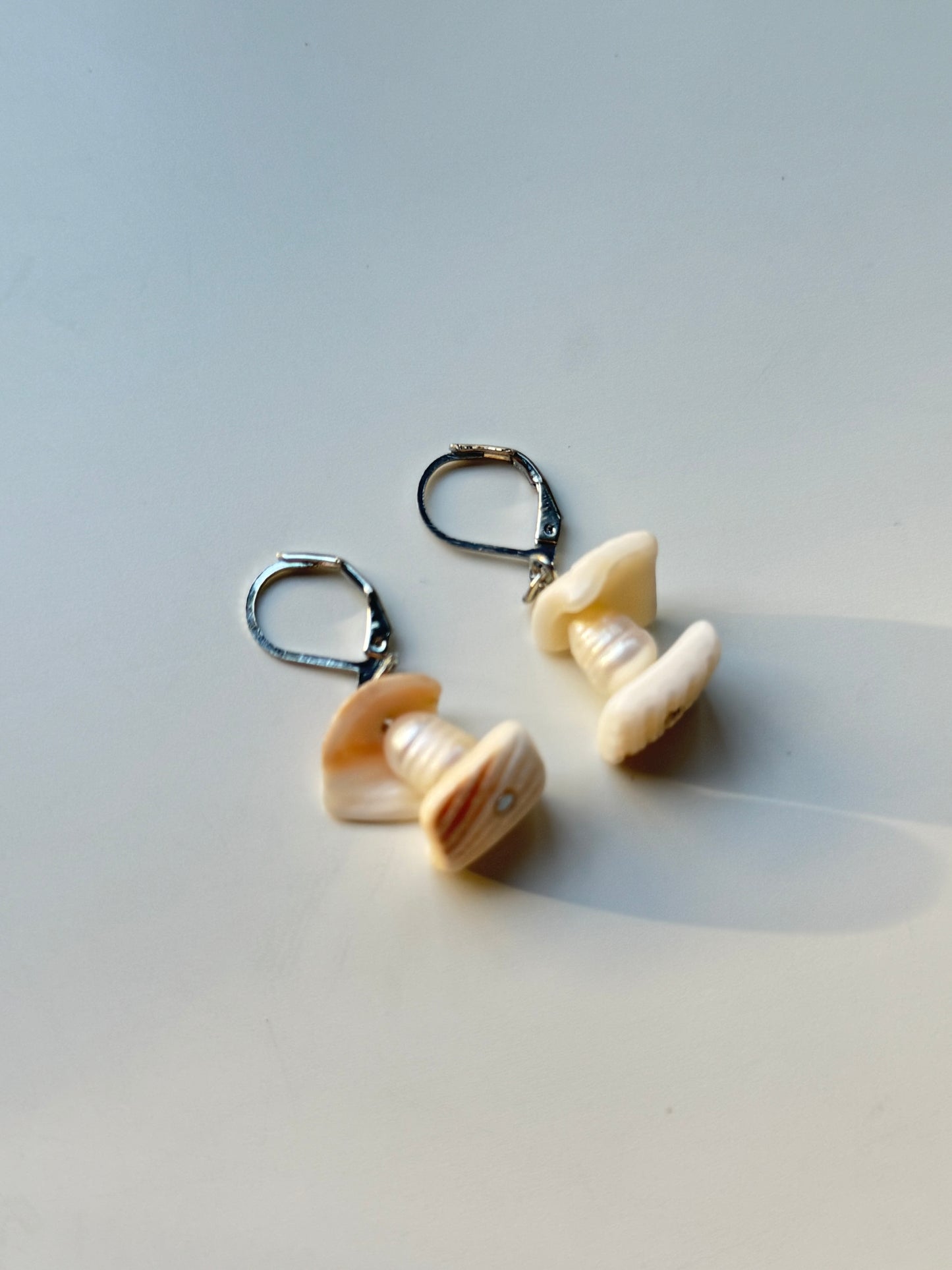 freshwater clam earrings